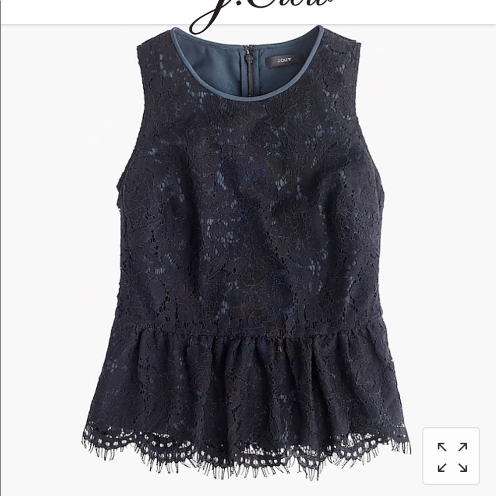 Jcrew peplum lace top